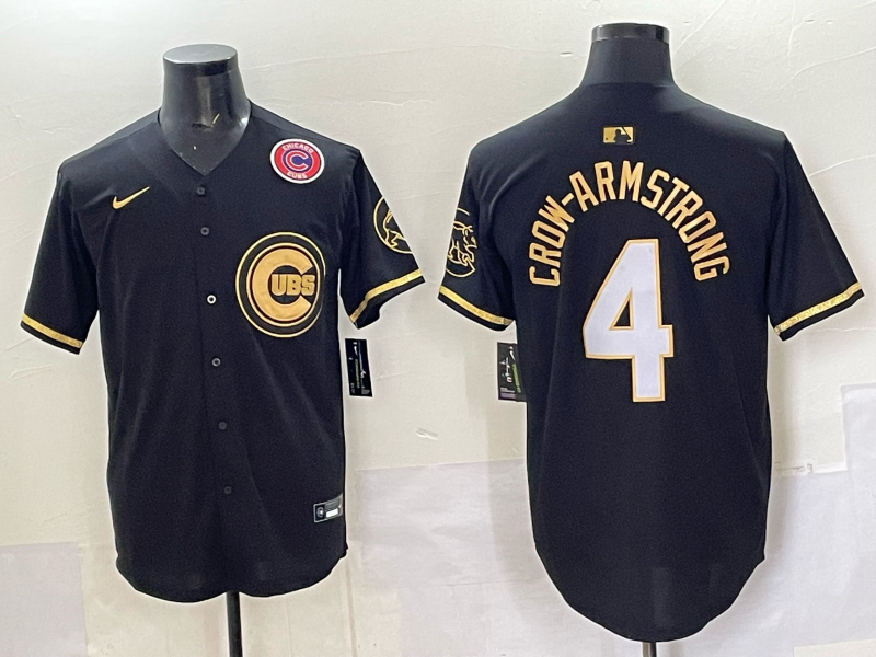 Men Chicago Cubs 4 Crow Armstrong black Nike MLB 2025 Jersey 03